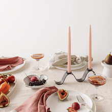 Waved Wrought Iron Candelabra